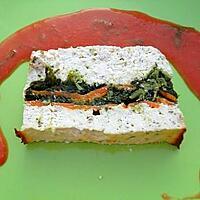 recette TERRINE DE POULET EPINARD CAROTTES ET SON COULIS DE TOMATE