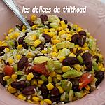 recette salade d'haricots rouges, riz et pomelo