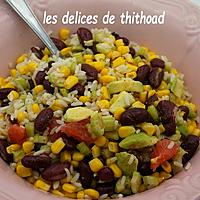 recette salade d'haricots rouges, riz et pomelo