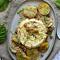 recette Salade orge courgette pois chiches féta rôtis