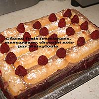 recette Gâteau frais, Framboises, mascarpone, chocolat noir (ou blanc)