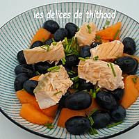 recette salade de melon, raisins et saumon