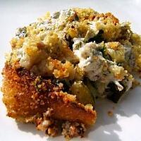 recette Crumble aux courgettes ;  petit Billy et pimprenelle