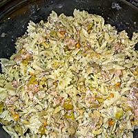recette Salade pâtes saumon fumé, champignons , olives