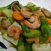 recette ~Sauté oriental de Bok choy et crevettes~ 