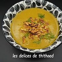 recette soupe de poireaux, fenouil, pomme, noix et curcuma