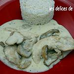 recette aiguillettes de poulet aux champignons et sauce yaourt citron