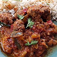 recette boulettes de boeuf sauce curry aux poivrons au cookéo