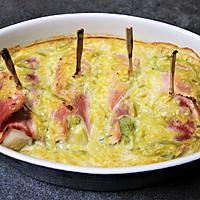 recette POIREAUX AU JAMBON GRATINES