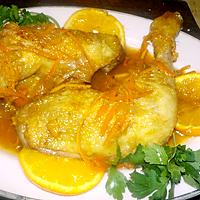 recette Cuisse de poulet a l orange,miel,gingembre