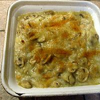 recette Gratin de poisson et champignons persillés