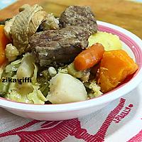 recette COUSCOUS DE BLE COMPLET AU BOEUF A LA COURGE BUTTERNUT ET LEGUMES