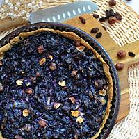 recette Tarte chou rouge raisins secs noisettes