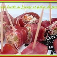 recette AMUSE -BOUCHE AU FROMAGE ET JAMBON DE PARME