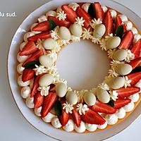 recette Tarte à la crème diplomate au citron et fraises .