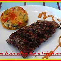 recette travers de porc grillé au thym et herbe provence