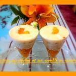 recette Verrines aux pêches et son crumble au caramel