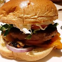 recette Burger ( poêlé de champignons,  chèvre et poivron grillé )