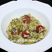 recette salade de brocoli, petits pois, chorizo et riz