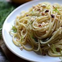 recette Spaghetti fenouil citron et noisettes