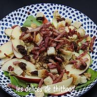 recette salade aux lardons, pommes et noix, vinaigrette au miel