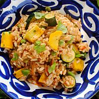 recette Risotto aux courgettes et petits pois .