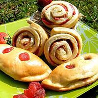 recette Ooo Chaussons briochés rhubarbe et fraise ooO