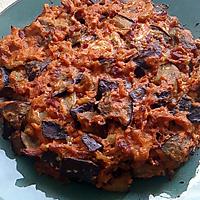 recette clafoutis d'aubergine lardons fumé sauce tomate poivron