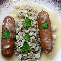 recette saucisse diots de savoie au vin jaune et reblochon au cookéo