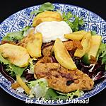 recette salade de pommes au curry, poulet citronné et sauce au yaourt