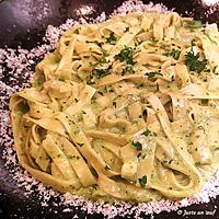 recette Tagliatelles à la crème de parmesan et wasabi