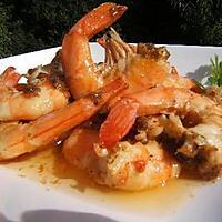 recette Gambas poêlées au citron vert et à la réglisse