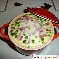 recette Clafoutis de petits pois, jambon et boursin