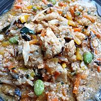 recette poisson au légumes asiatique sauce satay au cookéo