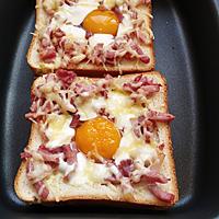 recette croque oeufs lardons fromage au cake factory