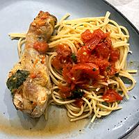 recette pilons de poulet aux tomates fraiches et basilic