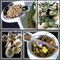 recette SALADE TIEDE D'ORECCHIETTE, COURGETTES, POULET ET SESAME