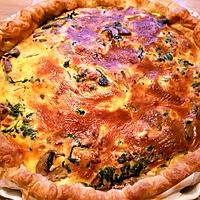 recette Quiche aux fanes de radis, champignons et poulet