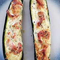 recette courgette farcie fromage ail et fine herbes et truite fumé