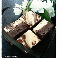 recette MARIAGE HEUREUX D'UN FONDANT AU CHOCOLAT ET D'UN CHEESECAKE