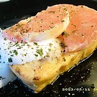 recette pavé de saumon grillé, chantilly de fromage blanc aux agrumes