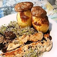 recette plat de viande avec des champignons en pommes de terre