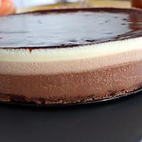 recette Entremets aux 3 chocolats sans croustillant praliner