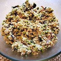 recette Quinoa aux champignons, petits pois et poireau au Cookeo