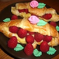 recette Croissants aux framboises/crème pâtissière.