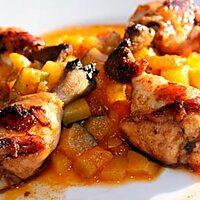 recette Chicken wings / ailes de poulet sur son lit de légumes épicés