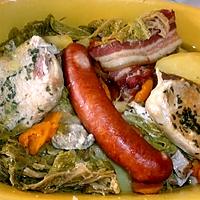 recette Chou vert.légumes.viandes de porc.