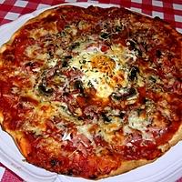 recette Pizza aux champignons,bacon,mozzarella.