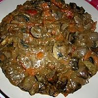 recette Rognon de bœufaux légumes,sauce Porto.