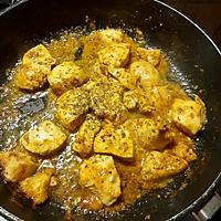 recette Aiguillettes de poulet à la moutarde, au miel et au curry